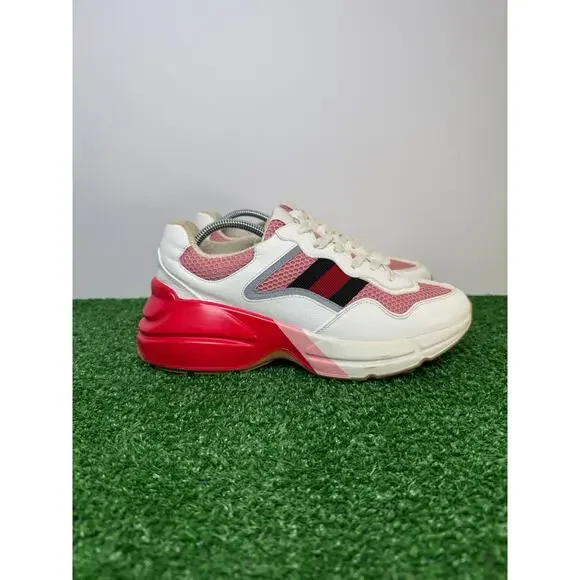 Gucci Rhyton White Red Pink 645771 2h060 9149 SZ 38 - Picture 2 of 11